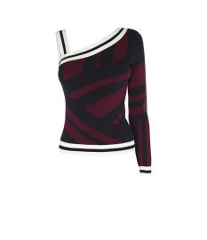 ONE SHOULDER STRIPE TOP at Karen Millen